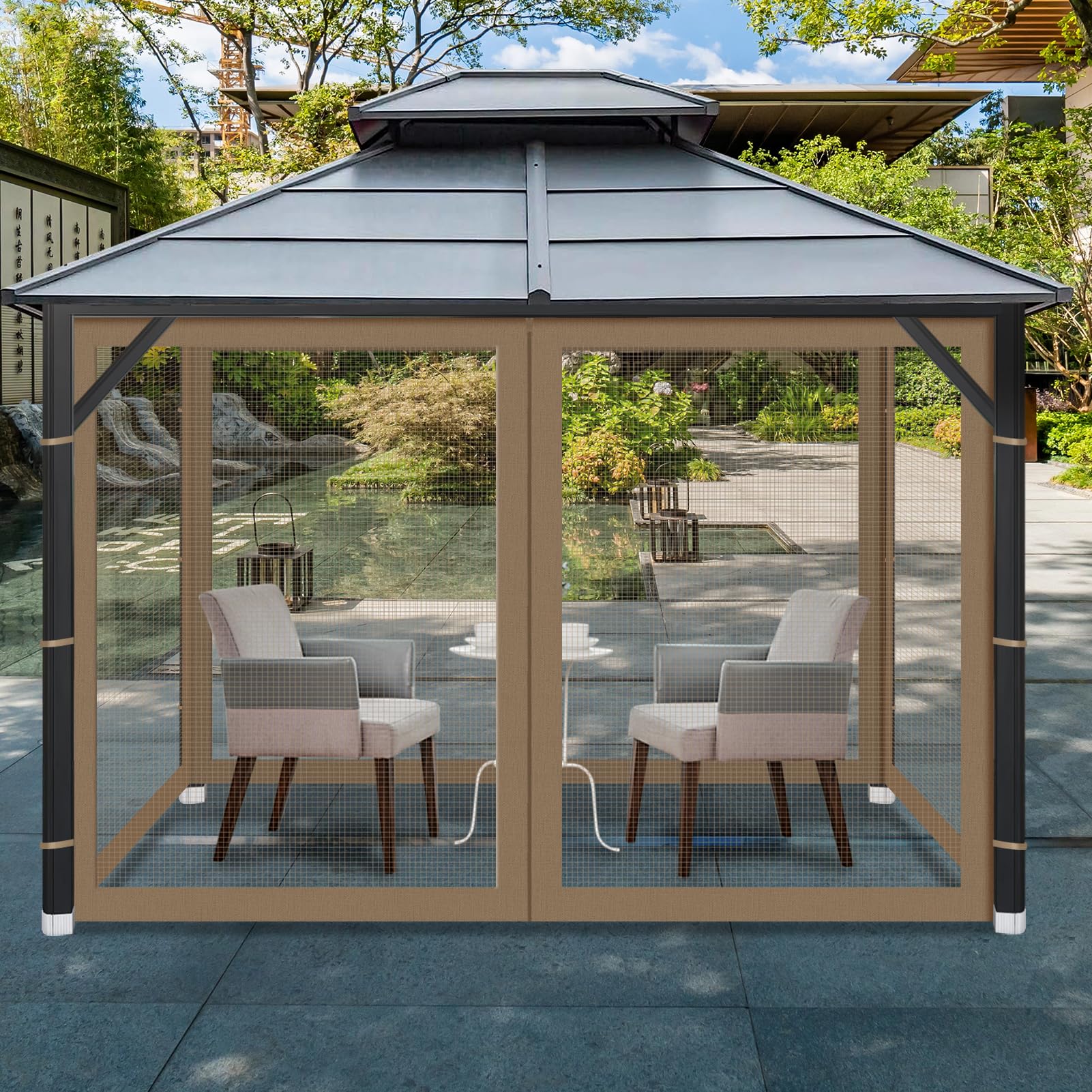 Amazon.co.jp: Gazebo ユニバーサル交換用蚊帳、10フィート×12フィート
